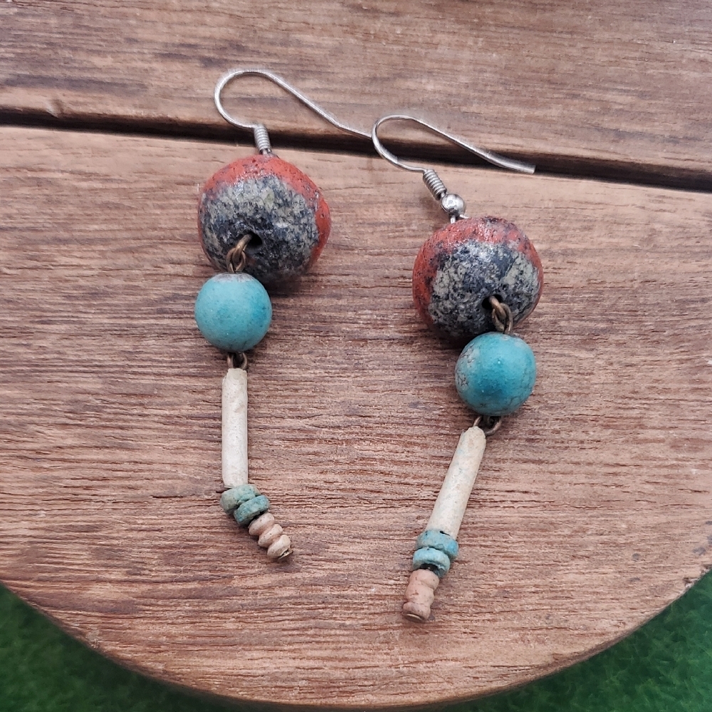 Red Jasper Exotic Dangle Earrings E1040